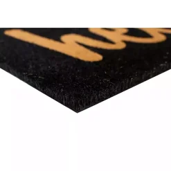 Kirklands Home Doormats|Black and Natural Coir Hello Doormat, 36x24 in.