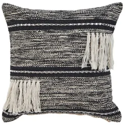 Sale Black and Natural Mingled Texture Pillow Pillows