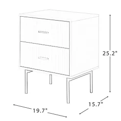 Kirklands Home Nightstands|Black and Natural Wood 2-Drawer Nightstand