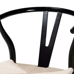 Kirklands Home Dining Chairs|and Tan Wishbone Dining Chairs, Set of 2 Black
