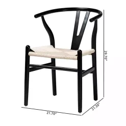 Kirklands Home Dining Chairs|and Tan Wishbone Dining Chairs, Set of 2 Black