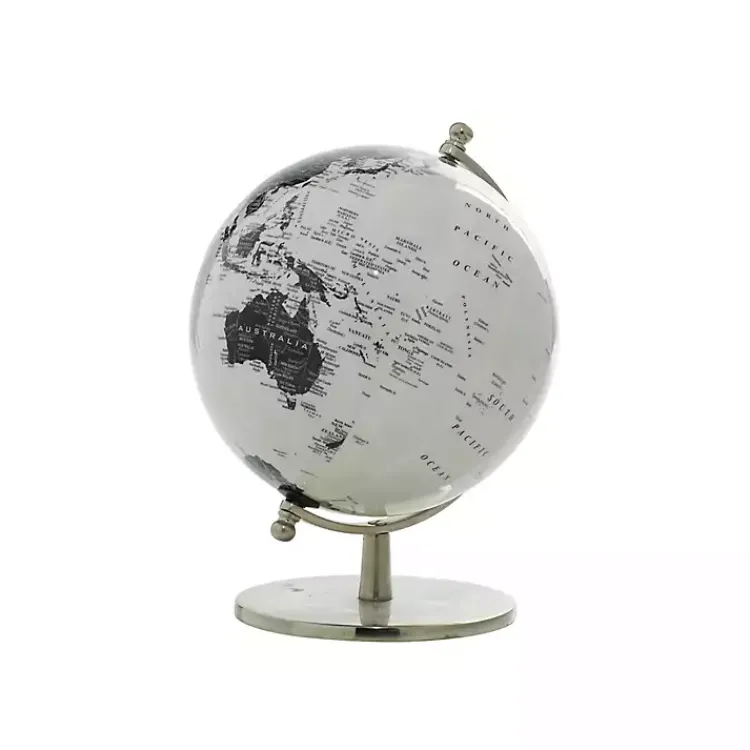 Discount Black and White Aluminum Globe Statues & Figurines