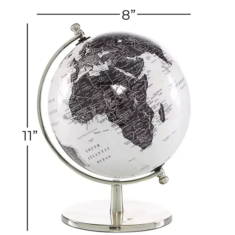 Discount Black and White Aluminum Globe Statues & Figurines