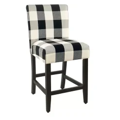 Kirklands Home Bar Stools & Counter Height Stools|Black and White Buffalo Check Counter Stool