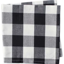 Kirklands Home Table Linens|and White Buffalo Check Napkins, Set of 6 Black