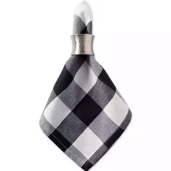 Kirklands Home Table Linens|and White Buffalo Check Napkins, Set of 6 Black