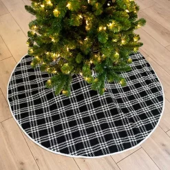 Discount Black and White Check Christmas Tree Skirt Christmas Tree Skirts & Collars