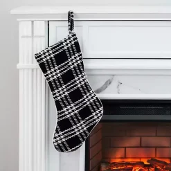 Black and White Checkered Christmas Stocking Christmas Stockings & Stocking Holders