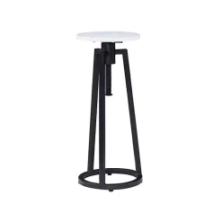 Kirklands Home Accent & End Tables|Black and White Marble Adjustable Drink Table