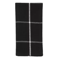 Kirklands Home Table Linens|Black and White Plaid Cotton Napkins, Set of 4