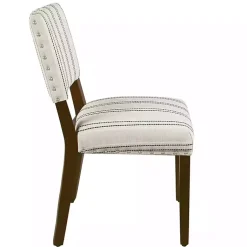 Kirklands Home Dining Chairs|Black and Striped Dining Chairs, Set of 2 White