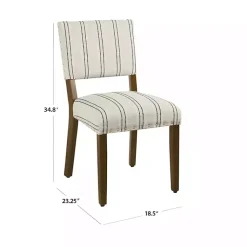 Kirklands Home Dining Chairs|Black and Striped Dining Chairs, Set of 2 White