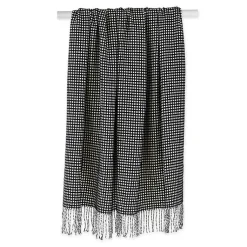 Hot and White Waffle Knit Fringe Throw Blankets & Throws