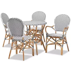 Kirklands Home Dining Sets|Black and White Woven 5-pc. Dining Set