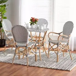 Kirklands Home Dining Sets|Black and White Woven 5-pc. Dining Set