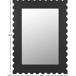 Kirklands Home Decorative Mirrors|Angular Scalloped Nadia Wall Mirror Black