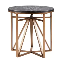 Kirklands Home Accent & End Tables|Antique Bronze Kayden Round Accent Table Black