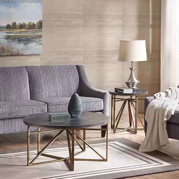 Kirklands Home Accent & End Tables|Antique Bronze Kayden Round Accent Table Black