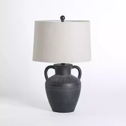 Kirklands Home Table Lamps|Black Antique Jug Table Lamp with Handles White