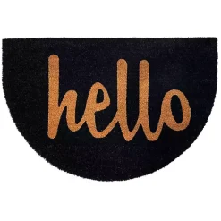 Kirklands Home Doormats|Arch Hello Doormat Black