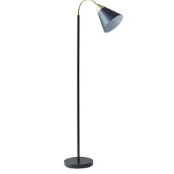 Kirklands Home Floor Lamps|Arched Cone Shade Floor Lamp Black