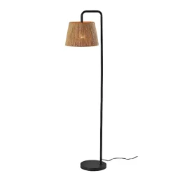 Kirklands Home Floor Lamps|Arched Rope Lampshade Floor Lamp Black