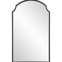 Kirklands Home Decorative Mirrors|Arched Scallop Edge Wall Mirror Black
