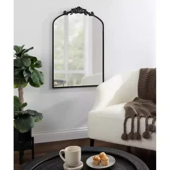 Kirklands Home Decorative Mirrors|Arendahl Arched Mirror, 24x36 in. Black