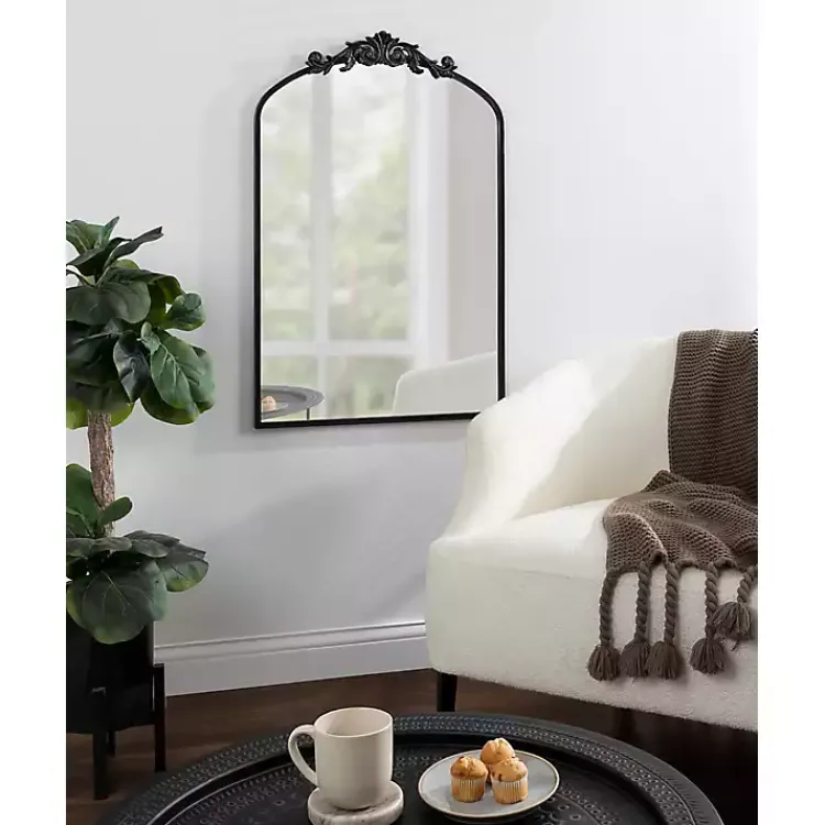 Kirklands Home Decorative Mirrors|Arendahl Arched Mirror, 24x36 in. Black