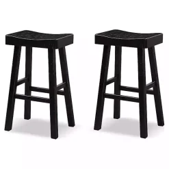 Kirklands Home Bar Stools & Counter Height Stools|Backless Cooper Bar Stools, Set of 2 Black