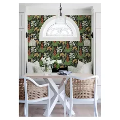 Kirklands Home Wall Murals & Wallpaper|Botanical Villa Peel & Stick Wallpaper Black