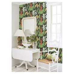 Kirklands Home Wall Murals & Wallpaper|Botanical Villa Peel & Stick Wallpaper Black