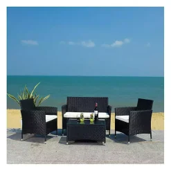 Kirklands Home Outdoor Sets|Black Box Wicker 4-pc. Outdoor Living Set