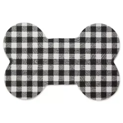 Kirklands Home Kitchen & Floor Mats|Black Buffalo Check Bone Pet Bowl Mat