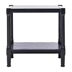 Kirklands Home Accent & End Tables|Carved Pinewood Farmhouse Accent Table Black