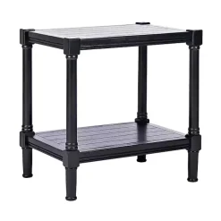 Kirklands Home Accent & End Tables|Carved Pinewood Farmhouse Accent Table Black