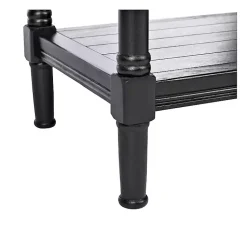 Kirklands Home Accent & End Tables|Carved Pinewood Farmhouse Accent Table Black