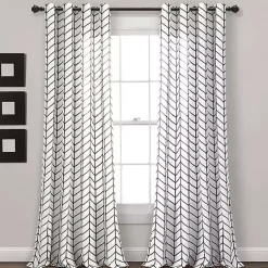 Kirklands Home Curtains & Drapes|Chevron 2-pc. Curtain Panel Set, 84 in. Black