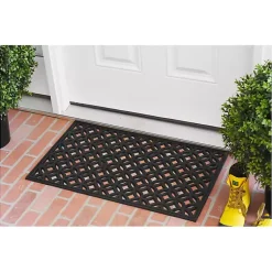 Kirklands Home Doormats|Circles Rubber Doormat Black
