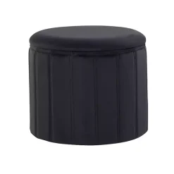 Kirklands Home Benches & Ottomans|Collapsible Storage Ottoman Black