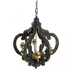 Kirklands Home Chandeliers & Pendant Lighting|Black Distressed Gold Chandelier