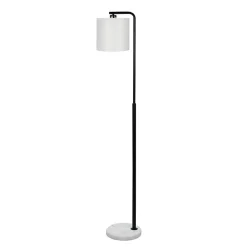 Kirklands Home Floor Lamps|Black Downbridge Marble Base Floor Lamp White