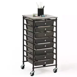 Kirklands Home Office Furniture|8-Drawer Rolling Storage Cart Black