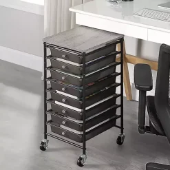 Kirklands Home Office Furniture|8-Drawer Rolling Storage Cart Black