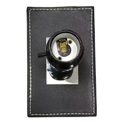 Kirklands Home Table Lamps|Faux Leather Charging Table Lamp Black