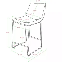 Kirklands Home Bar Stools & Counter Height Stools|Faux Leather Counter Stools, Set of 2 Black