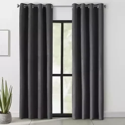 Kirklands Home Curtains & Drapes|Faux Suede out Curtain Panel, 84 in. Black