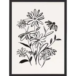 Kirklands Home Framed Art|Black Floral Bouquet Framed Art Print