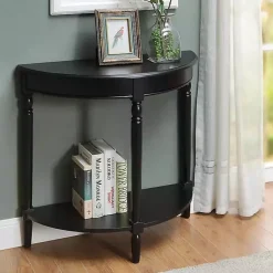 Kirklands Home Console Tables|French Country Half Round Console Table Black