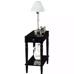Kirklands Home Accent & End Tables|French Country Single Drawer Accent Table Black